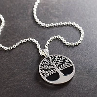 Silver & Black Round Tree of Life Pendant by Bead Landing™