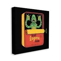 Stupell Industries Black Lagoon Creature Novelty Tuna Can Design Canvas Wall Art