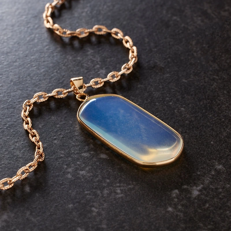 Moonstone Glass Oval Pendant by Bead Landing™