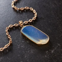 Moonstone Glass Oval Pendant by Bead Landing™