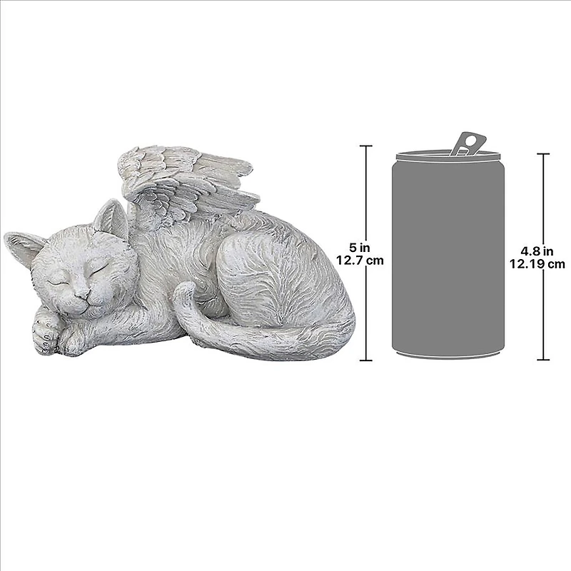 Design Toscano 10" Antique Stone Cat Memorial Angel Statue