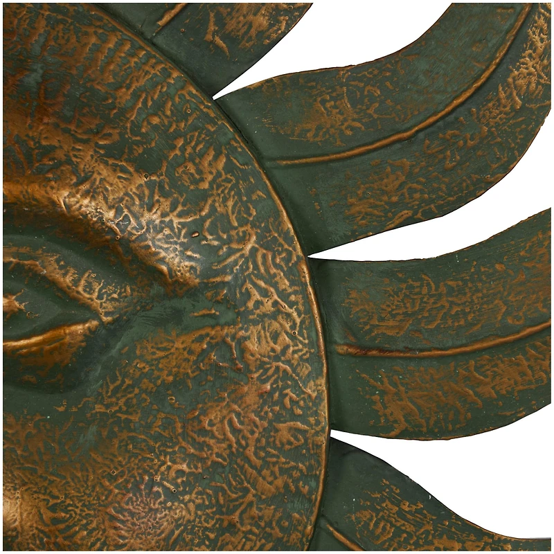Copper Metal Sun Wall Décor with Smiling Face