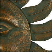 Copper Metal Sun Wall Décor with Smiling Face