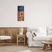 Stupell Industries Americana Welcome Country Sunflowers Canvas Wall Art
