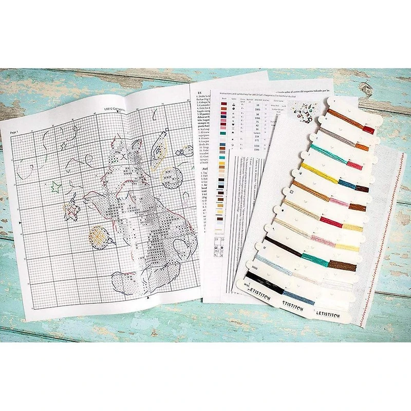 LetiStitch Cat's Happiness Counted Cross Stitch Kit