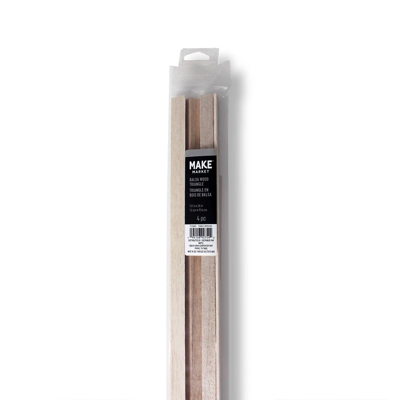 1/2" x 36" Balsa Wood Triangle Rods, 4ct. by Make Market®