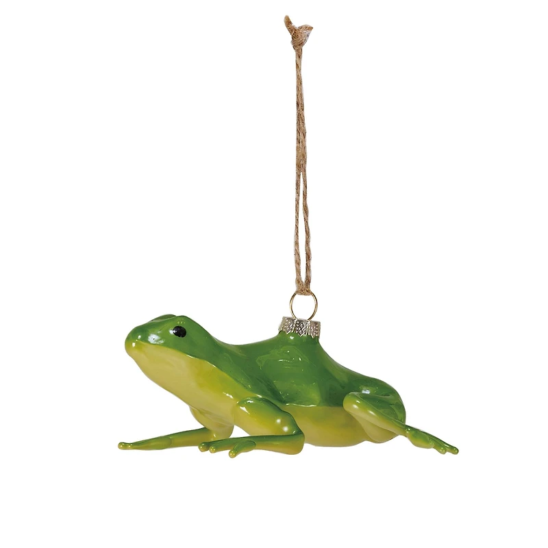 Hello Honey® Green Hand-Painted Glass Frog Ornament