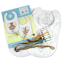 Design Works™ Animal Hearts Bibs Stamped Cross Stitch Kit