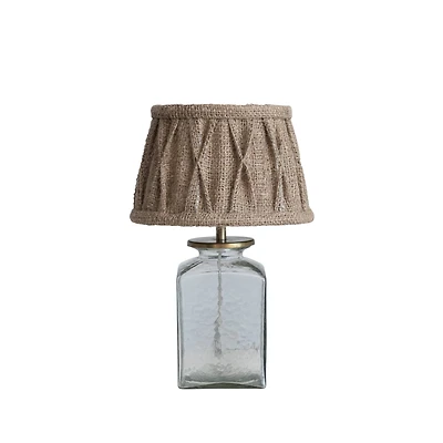 Hello Honey® 12.5" Clear & Natural Farmhouse Glass Table Lamp