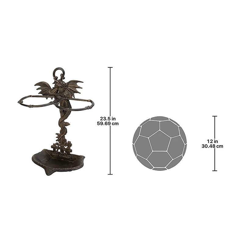 Design Toscano Wyvern Dragon Iron Walking Stick Holder