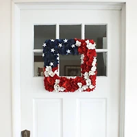 18" Patriotic Square Shape Wreath