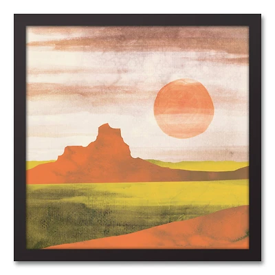 Boho Landscape 16" x 16" Black Framed Canvas