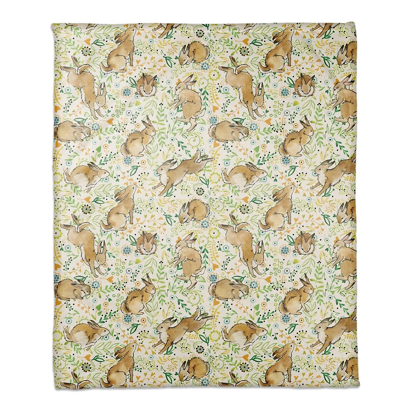Playful Bunnies 50" x 60" Sherpa Fleece Blanket