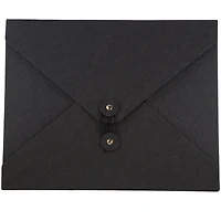 JAM Paper Black 9.5" x 12" Button & String Tie Kraft Portfolio