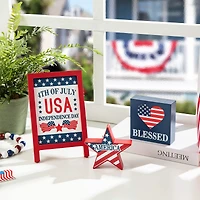 Glitzhome® Patriotic Americana Tabletop Sign Set