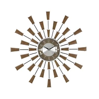 22" Brown Metal Modern Wall Clock