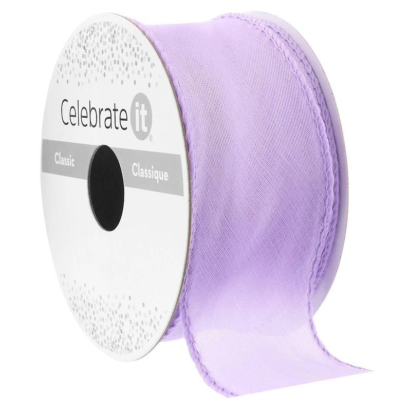 1.5" x 2yd. Purple Organza Ribbon by Celebrate It® Classic