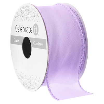 1.5" x 2yd. Purple Organza Ribbon by Celebrate It® Classic
