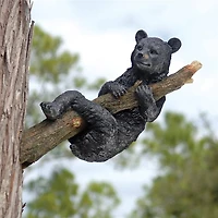 Design Toscano 17" Up a Tree Hanging Black Bear Cub Sculpture