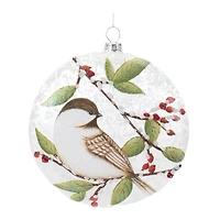 6ct. 5" Glass Chickadee Bird Ball Ornament