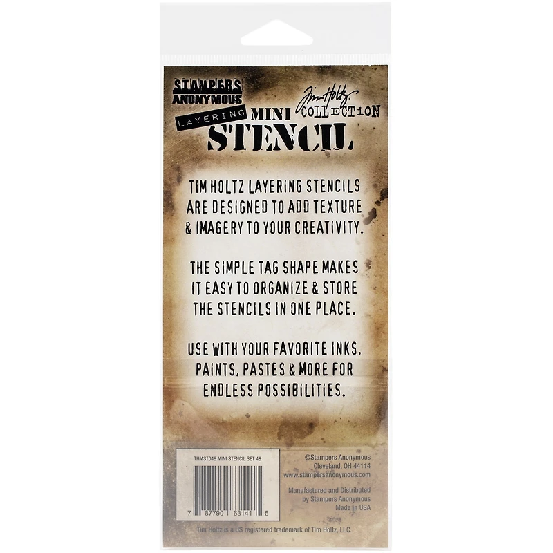 Stampers Anonymous Tim Holtz® Mini #48 Layering Stencil Set