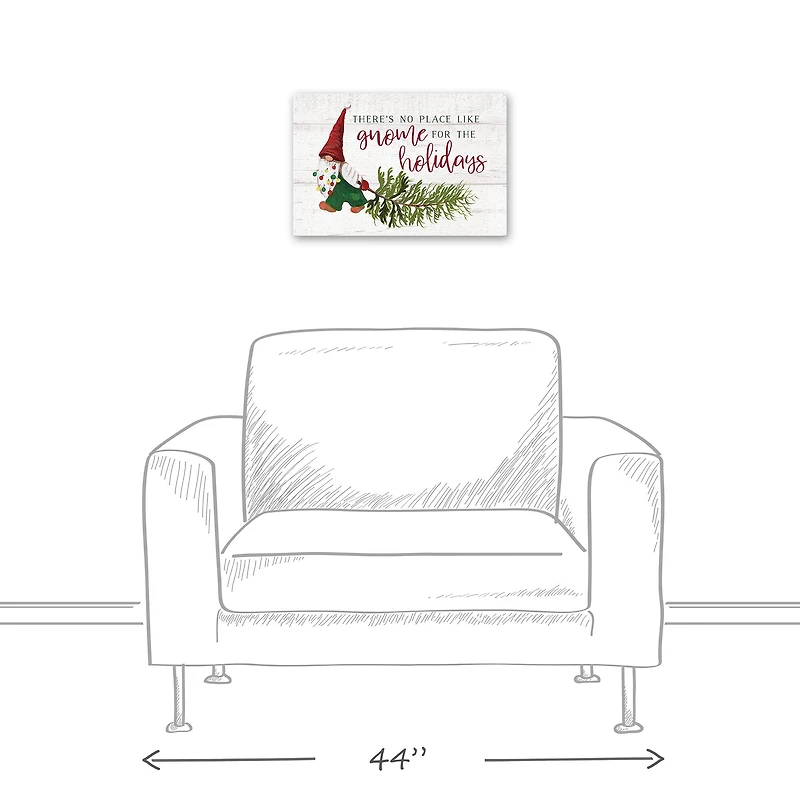 No Place Like Gnome for the Holidays Canvas Wall Art