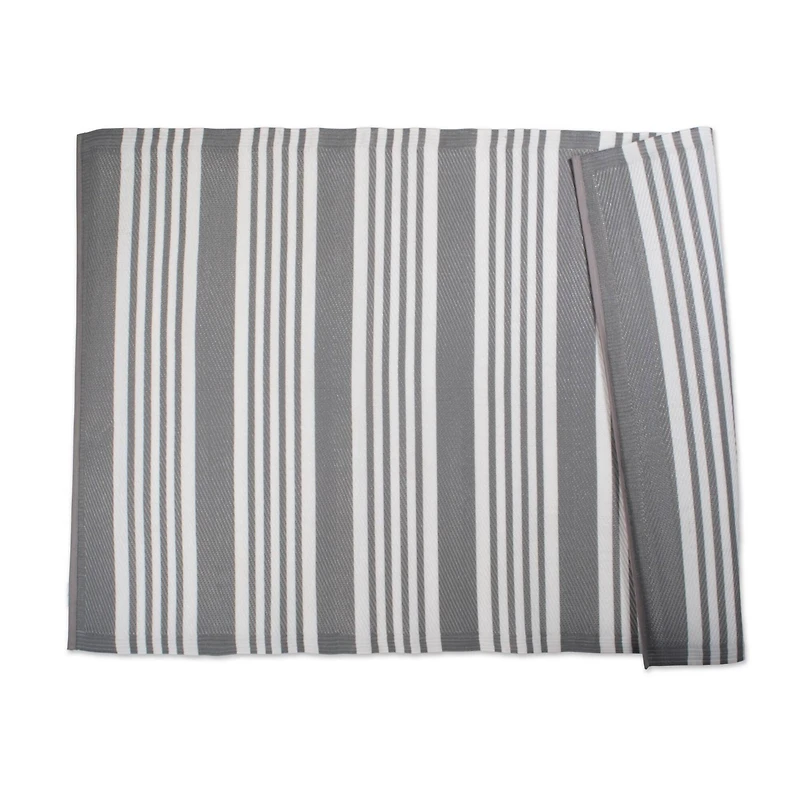 DII® Gray Multi Stripe Outdoor Rug, 4ft x 6ft.