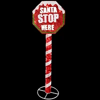 5ft. Sisal Red Stop Sign Pole