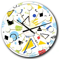 Designart Geometric Retro Design III Mid-Century Modern Wall Clock