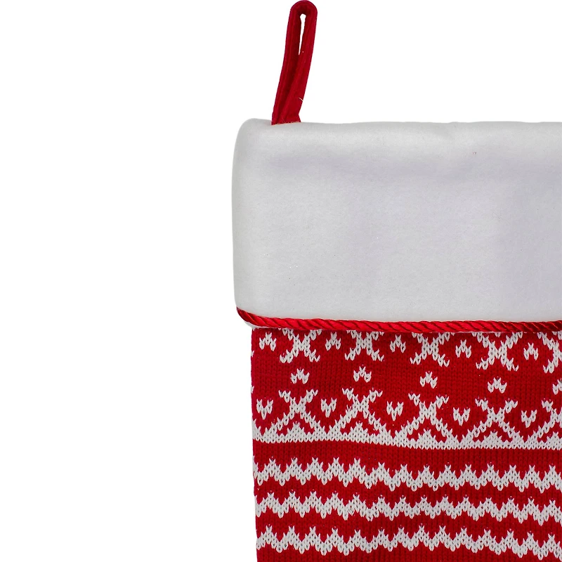 21.5" Alpine Chic Knit Snowflake Stocking