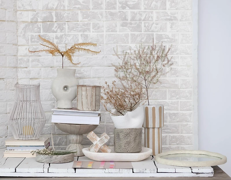 Hello Honey® Cream Framed Organic Shaped Wall Mirror