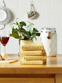 DII® Solid Mustard Waffle Terry Dishtowel (Set of 4)