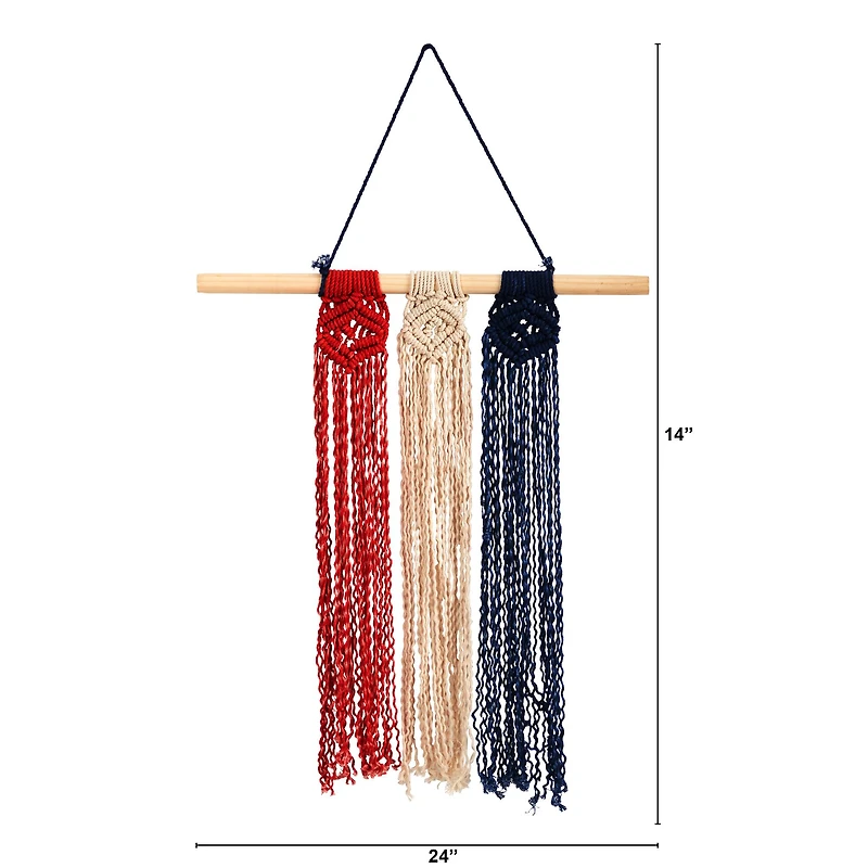 24" Americana Macramé Wall Hanging