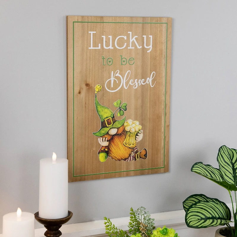 Lucky to be Blessed Wooden Wall Sign