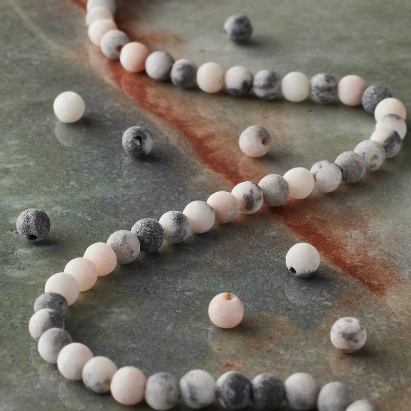 Pink Zebra Matte Round Beads, 4mm by Bead Landing™