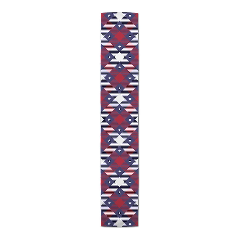 Patriotic Argyle Pattern Poly Twill Table Runner