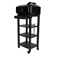 Mind Reader 34.7" Black 4-Shelf Printer Cart Stand with Wheels