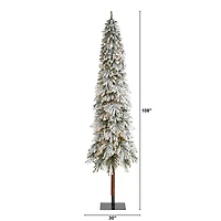 9ft. Pre-Lit Flocked Grand Alpine Artificial Christmas Tree, Clear LED Lights