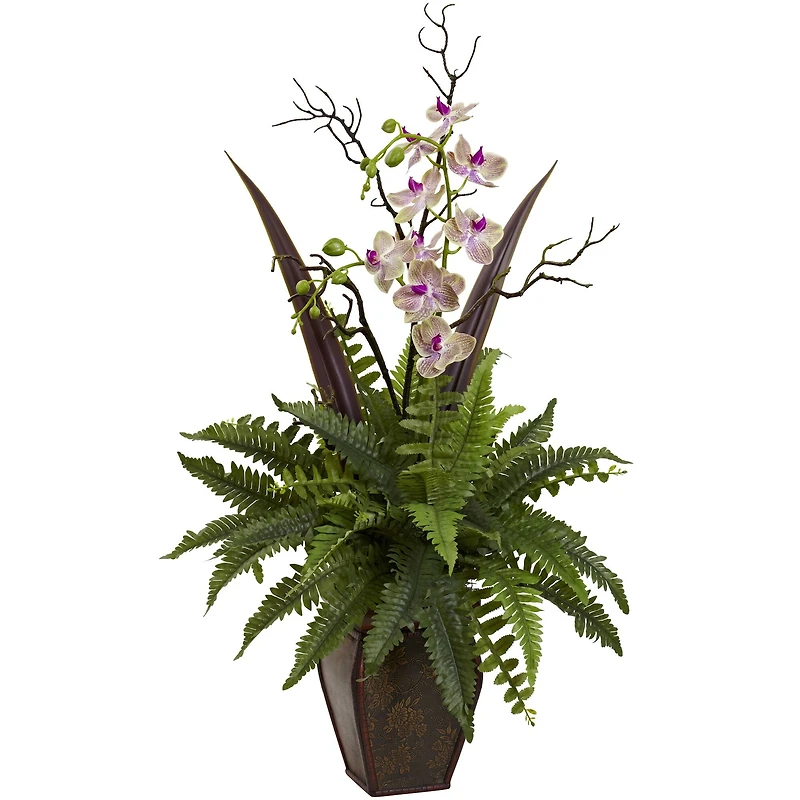 Fern & Orchid Floral Arrangement