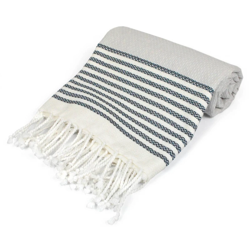 DII® Navy Stitched Stripe Fouta Towel