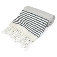 DII® Navy Stitched Stripe Fouta Towel