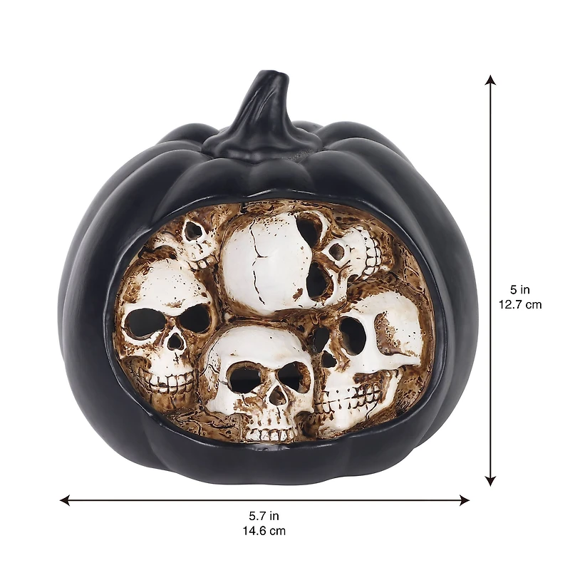 5.75" Skull Pumpkin LED Tabletop Accent by Ashland®