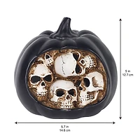 5.75" Skull Pumpkin LED Tabletop Accent by Ashland®