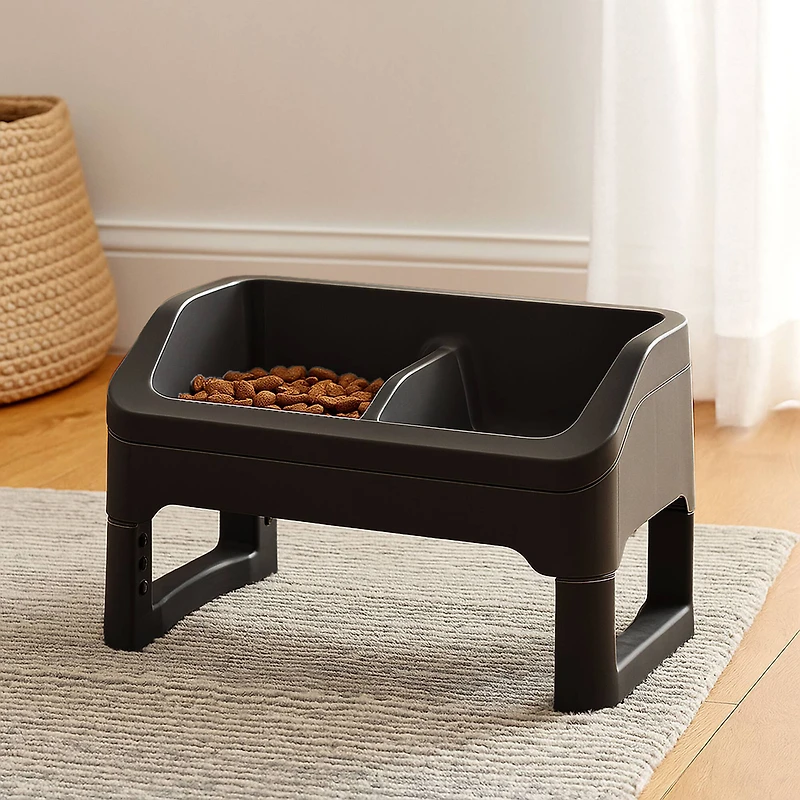 IRIS® Black Adjustable Elevated Pet Feeder, 2ct.