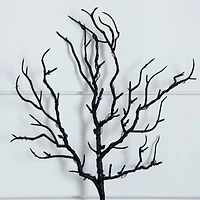 14in. Pre-Lit Artificial Halloween Black Twig Branches with 45 Orange LED Lights and Integrated Ground Stake - Set of 3