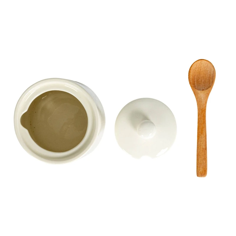 Hello Honey® White Charming Stoneware Creamer & Sugar Pot Set with Spoon