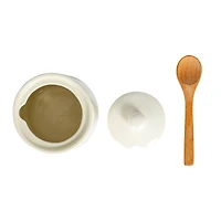 Hello Honey® White Charming Stoneware Creamer & Sugar Pot Set with Spoon