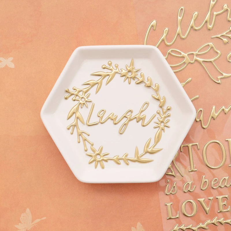 K & Company Antique Garden Metallic Gold Dimensional Puffy Stickers