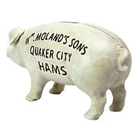 7.5" Quaker City Hams Pig Metal Coin Bank