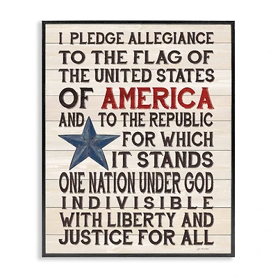 Stupell Industries Pledge of Allegiance Patriotic Framed Giclee Art